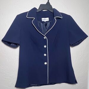 DANNY & NICOLE BLUE SHORT SLEEVE BLAZER SIZE 16P